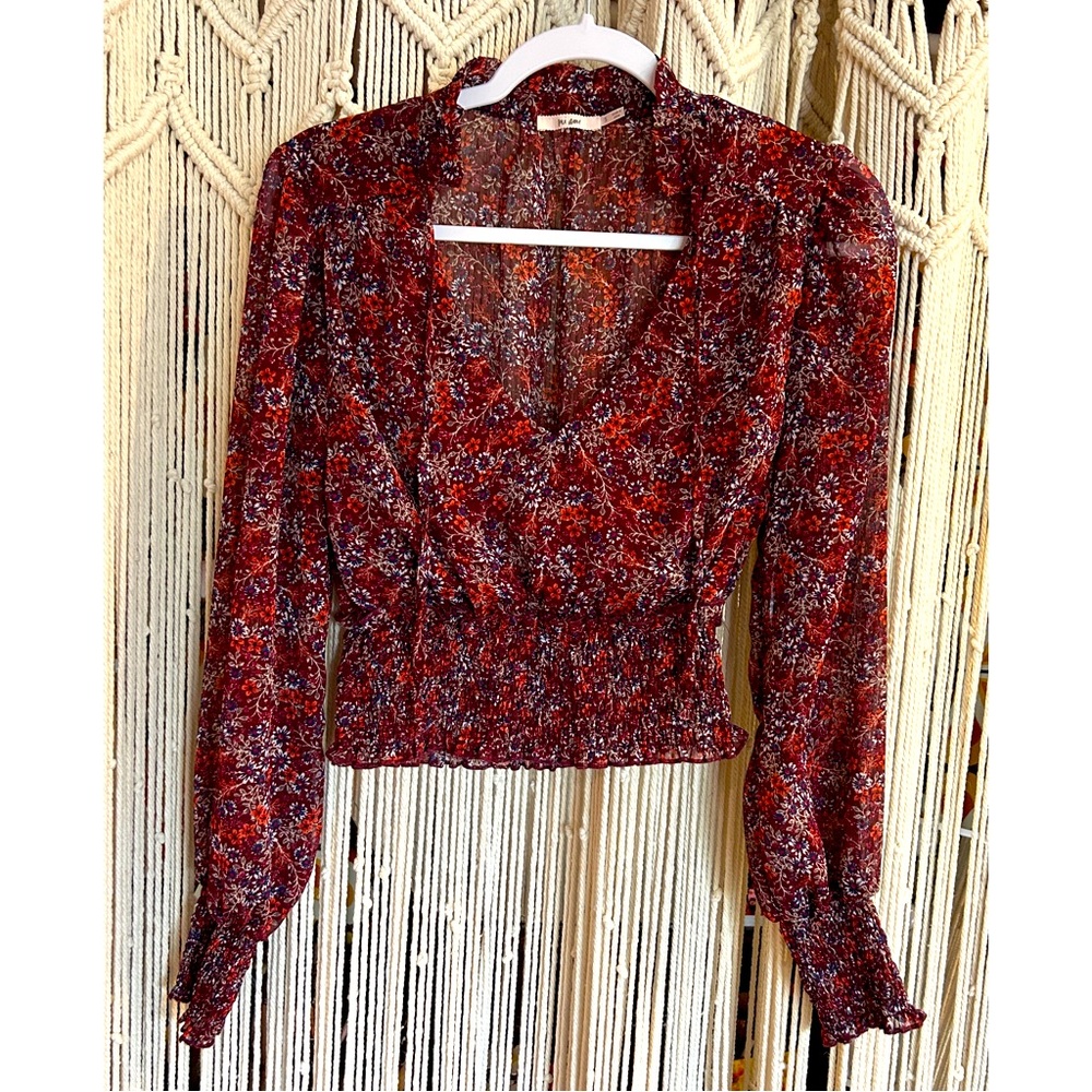 Balloon Sleeve Floral Top